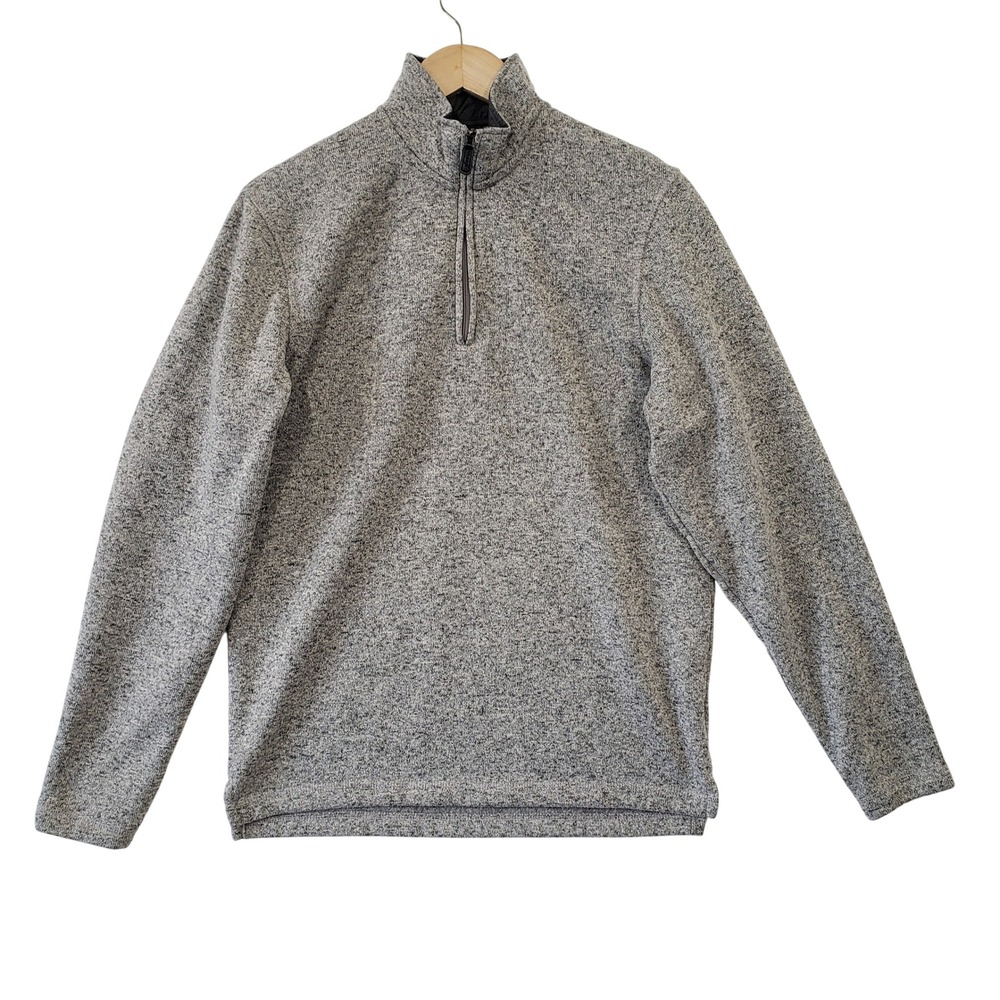 Wrangler Authentics Fleece Pullover Mens‎ Small Grey Heather Quarter Zip Sweater